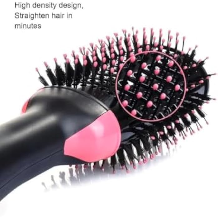 Professional Hair Straightener Brush, Ionic Hair Straightener Brush, Long Lasting & Easy to Use, Fast Heating for Shiny and Soft Hair 1000W - Pink - Image 4